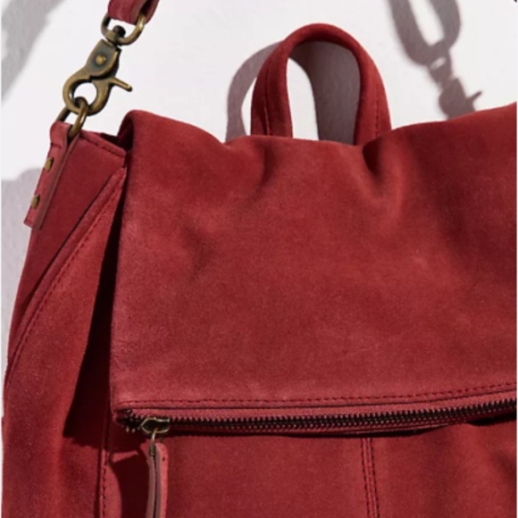 Free People Camilla Convertible Suede Red Leather Backpack main image 6